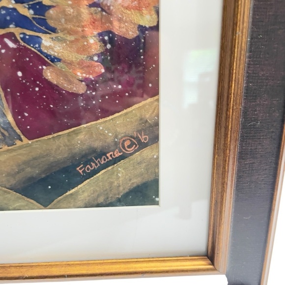 Farhana Hemming Metallic Watercolor Painting 2016 Beautiful Tree Design - Picture 4 of 10